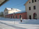 Der neue  Kulturbahnhof  Stollberg(Sachs) am 28.12.2010 tief verschneit.