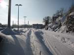 Tiefe verschneiter Bahnhof Stollberg(Sachs) am 28.12.2010