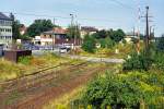Bf Wolks, berweg Naunhofer Strae mit ausgebauten Gleisen (vom ehem. Stw Ls), September 2003