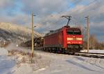 152 043-6 war am 12.02.21 mit einem Militärzug in Etzelbach zu sehen.