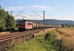 155 046 (EBS) zu sehen am 15.07.21 mit einem Kesselzug in Etzelbach.