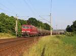 250 137-7 (Budamar) war am 11.06.23 mit einem Kesselzug auf der Saalebahn bei Remschütz zu sehen.