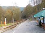 Der Bahnsteig in Obstfelderschmiede am 16.03.2015.