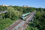 Seit 2023 setzt die Erfurter Bahn auf der Strecke Erfurt - Gera Lint 41 ein.