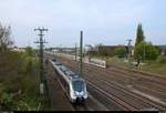 9442 101 (Bombardier Talent 2) von Abellio Rail Mitteldeutschland als RB 74830 (RB20) von Halle(Saale)Hbf nach Weißenfels fährt in Halle-Ammendorf auf der Bahnstrecke Halle–Bebra (KBS