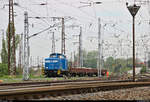 Ein zufälliger Gruß von den heimischen Gleisbauarbeiten:  345 213-3 (346 020-3 | DR V 60 D) der Eisenbahn-Bau- und Betriebsgesellschaft Pressnitztalbahn mbH (PRESS) rangiert mit vier