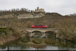 Reichsbahn-Klassiker an der Rudelsburg:  155 078-9 (250 078-3) als Tfzf unterwegs in Saaleck Richtung Naumburg(Saale)Hbf.