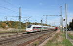 DB 0812 009-0 als ICE 599 von Berlin Gesundbrunnen nach München Hbf, am 06.10.2022 in Neudietendorf.