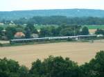 boxXpress ES 64 U2 - 061  Bulgarien  mit einem Sonderzug von Stuttgart Hbf nach Frankfurt (Oder), bei Schulpforte; 13.07.2008