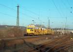 Bauzug der Eurogleis GmbH Richtung Erfurt in Naumburg (Saale); 22.01.2009