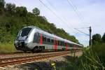 9442 801 (Bombardier Talent 2) von Abellio Rail Mitteldeutschland als SE 74526 (SE15) von Leipzig Hbf nach Saalfeld(Saale) fährt bei Burgwerben auf der Bahnstrecke Halle–Bebra (KBS 580).