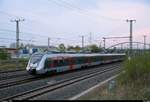 Nachschuss auf 9442 ??? (Bombardier Talent 2) von Abellio Rail Mitteldeutschland, bereits mit Zielanzeige  Nicht einsteigen , als verspäteter RE 74573 (RE16) von Erfurt Hbf nach Halle(Saale)Hbf,