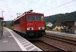 Fast verpasst: Bei einem Standortwechsel durchfährt 155 239-7 der Erfurter Bahnservice GmbH (EBS) den Hp Leißling auf der Bahnstrecke Halle–Bebra (KBS 580) Richtung Naumburg (Saale).