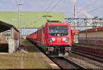 Gemischter Gz mit 187 108-6 durchfährt den Hp Leuna Werke Süd auf Gleis 2 Richtung Großkorbetha.