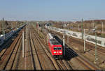 Gemischter Gz mit 185 219-3 unterwegs am Energiepark Dieselstraße in Halle (Saale) Richtung Abzweig Halle Kasseler Bahn.