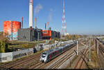 9442 304 (Bombardier Talent 2) unterwegs am Energiepark Dieselstraße in Halle (Saale).