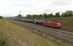 DB 185 149-2 mit Kesselwagen Richtung Eisenach, am 01.09.2021 in Erfurt-Linderbach.