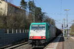 Transchem E186 133-5 mit Kesselwagen Richtung Eisenach, am 07.04.2023 in Erfurt-Bischleben.