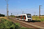 1648 946-9 (Alstom Coradia LINT 41) ist als morgendliche Verstärker-Regionalbahn in Großkorbetha unterwegs.

🧰 Abellio Rail Mitteldeutschland GmbH
🚝 RB 80539 (RB77) Naumburg(Saale)Hbf–Halle(Saale)Hbf
🕓 14.7.2023 | 7:53 Uhr
