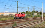 261 041-8 (Voith Gravita 10 BB) ist in Halle-Ammendorf, Eisenbahnstraße, auf Solofahrt Richtung Merseburg Hbf.