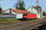 DB 187 203 als Tfzf Richtung Erfurt, am 27.10.2022 in Vieselbach.