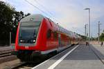 DABpbzfa  Eike von Repgow  mit BR 146.0 der Elbe-Saale-Bahn (DB Regio Südost) als verspäteter RE 16347 (RE30) von Magdeburg Hbf nach Naumburg(Saale)Hbf schleicht durch den Bahnhof Schkopau