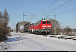Bei bestem Winterwetter überführt 218 249-1, zu meiner Überraschung, eine Voith Gravita 10 BB (261 024-4).