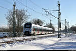 9442 308 (Bombardier Talent 2) ist soeben aus dem Bahnhof Schkopau gefahren und hat bis zum Ziel der zweistündigen Fahrt nur noch wenige Kilometer vor sich.