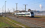 Zunächst gar nicht für voll genommen wurde 1442 629, als er an der Eisenbahnstraße in Halle-Ammendorf im Blockabstand auf den Flixtrain folgte.