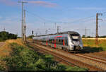 9442 315 (Bombardier Talent 2) ist bereits seit gut zwei Stunden unterwegs und nimmt nun Kurs auf den Bahnhof Großkorbetha.