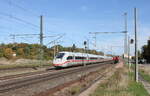 DB 0812 009-0 als ICE 599 von Berlin Gesundbrunnen nach M�nchen Hbf, am 06.10.2022 in Neudietendorf.