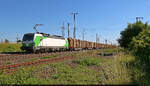 Die nordw�rts fahrende 6193 821-6 (Siemens Vectron) schleppt in Gro�korbetha einen halben Wald hinter sich her.

🧰 ELL Austria GmbH (European Locomotive Leasing), vermietet an die Salzburger Eisenbahn Transportlogistik GmbH (SETG)
🕓 1.7.2025 | 17:18 Uhr