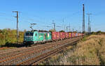 188 060-8  Bumblebee  zieht Sattelauflieger und Container, u.