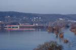 RB 16319 Richtung Halle,n�he Naumburg durchs �berflutete Saaletal fahrend, 10.01.2011