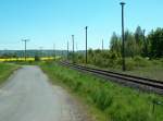 Die Unstrutbahn kurz vor dem Bahnhof Vitzenburg; 10.05.2008