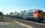 EKO Trans 232 850-8 mit dem DPE 91913 von Cottbus nach Freyburg (Unstrut) bei der Einfahrt in den Bf Freyburg; 13.09.2008