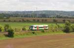 Premiere fr einen RS1 auf dem 1. Teil der Unstrutbahn. Am 08.09.2012 fuhr der EB VT 307 (95 80 0650 246-1 D-EIB) als Winzerfestsonderzug von Gera Hbf nach Freyburg (Unstrut), zum grten Weinfest Mitteldeutschlands und ist hier bei Kleinjena zu sehen. Im Hintergrund erkennt man noch die Domstadt Naumburg (Saale). Damit war diese Fahrt eine Premierenfahrt fr ein Regioshuttle auf dem Abschnitt Zeitz - Teuchern - Naumburg - Freyburg.