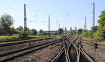 Die Anschlussgleise zur Erfurter Bahn am 16.09.2023 beim Tag der offenen Tür in Erfurt Ost.