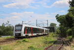 Start Mitteldeutschland 1648 928 als RE 74850 von Magdeburg Hbf nach Erfurt Hbf, am 02.07.2026 in Erfurt Ost. Standort ist am Bahn�bergang.