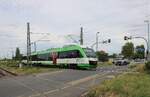 EB VT 212 (95 80 0648 212-8 D-EIB) als Tfzf vom Bw der Erfurter Bahn Richtung Erfurt Hbf, am 07.07.2026 in Erfurt Ost. Standort hinter dem Schrankenbaum.