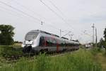 9442 120 (Bombardier Talent 2) von Abellio Rail Mitteldeutschland als RE 74707 (RE9) von Eichenberg nach Bitterfeld in Zscherben auf der Bahnstrecke Halle–Hann. Münden (KBS 590). [27.6.2017 - 12:47 Uhr]