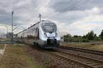 9442 313 (Bombardier Talent 2) von Abellio Rail Mitteldeutschland als RE 74709 (RE9) von Eichenberg nach Halle(Saale)Hbf in Teutschenthal auf der Bahnstrecke Halle–Hann. Münden (KBS 590). [4.7.2017 - 14:44 Uhr]