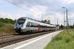 1442 171 (Bombardier Talent 2) von DB Regio Südost als verspätete RB 16360 (RB75) von Eilenburg nach Lutherstadt Eisleben in Zscherben auf der Bahnstrecke Halle–Hann.