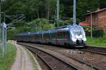 Nachschuss auf 9442 313 (Bombardier Talent 2) von Abellio Rail Mitteldeutschland als verspäteter RE 74709 (RE9) von Eichenberg nach Halle(Saale)Hbf, der den Bahnhof Blankenheim(Sangerhausen) auf