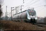 9442 104 (Bombardier Talent 2) von Abellio Rail Mitteldeutschland als verspätete RB 74783 (RB75) von Nordhausen nach Halle(Saale)Hbf fährt in der Saaleaue bei Angersdorf auf der Bahnstrecke