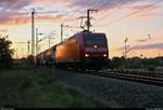 Das letzte Bild des Tages zeigt einen gemischten Gz mit 145 045-1 DB, der in der Saaleaue bei Angersdorf auf der Bahnstrecke Halle–Hann.