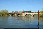 9442 612 (Bombardier Talent 2) von Abellio Rail Mitteldeutschland als RE 74731 (RE19) von Leinefelde nach Halle(Saale)Hbf überquert die Saale bei Halle-Böllberg/Wörmlitz auf der