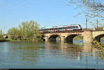 9442 ??? (Bombardier Talent 2) von Abellio Rail Mitteldeutschland als RB 74779 (RB75) von Nordhausen nach Halle(Saale)Hbf überquert die Saale bei Halle-Böllberg/Wörmlitz auf der