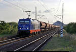 Ein langer Schüttgutzug mit 187 666-3 der Raildox GmbH & Co.