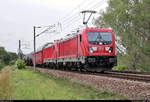Gemischter Gz mit 187 082-3 und Wagenlok 187 161-5 unterwegs am km 11,8 in Zscherben Richtung Halle Rosengarten.
